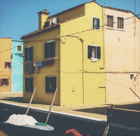 The same canal in Burano developed on Atelier film