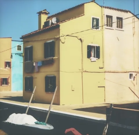 The same canal in Burano developed on Daylight film