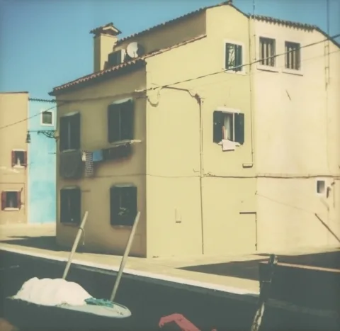 The same canal in Burano developed on Foxing film