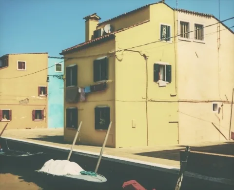 The same canal in Burano developed on Widescreen film, in the wide format